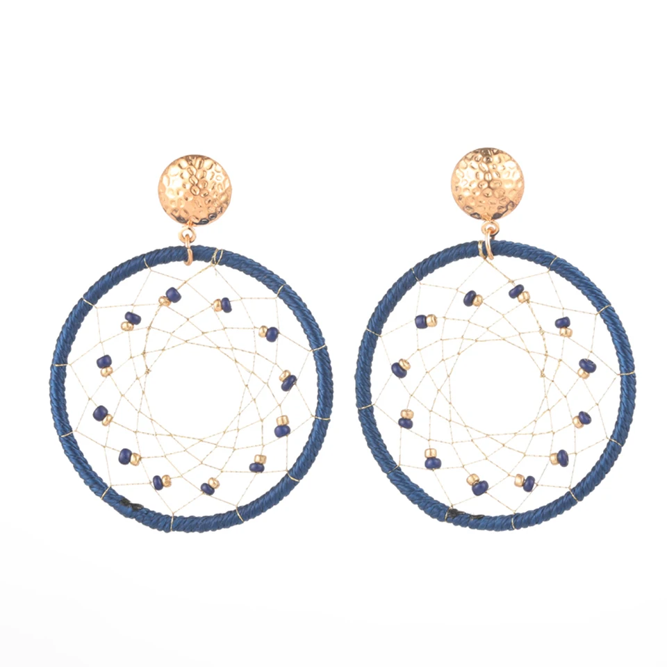 2019 модные серьги-кольца ручной работы простые сетчатые геометрические свисающие