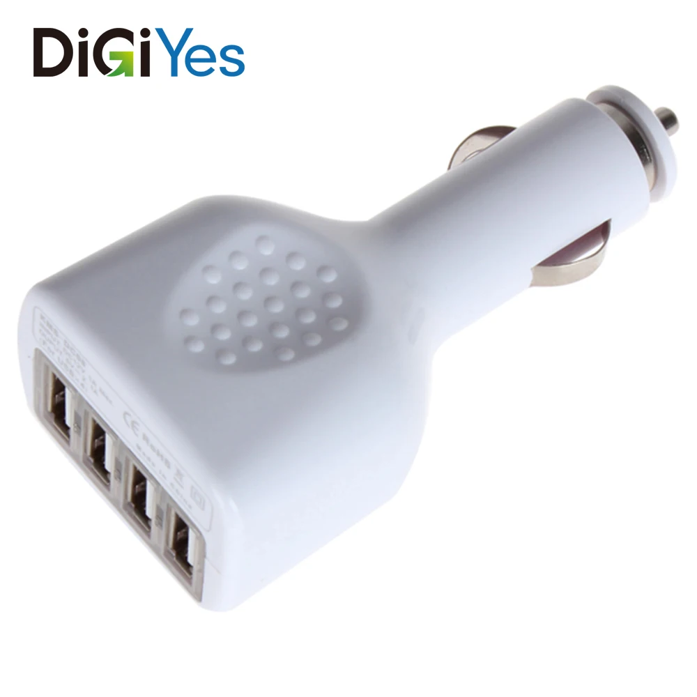 4 порта USB Автомобильное зарядное устройство адаптер 2.1A автомобильное
