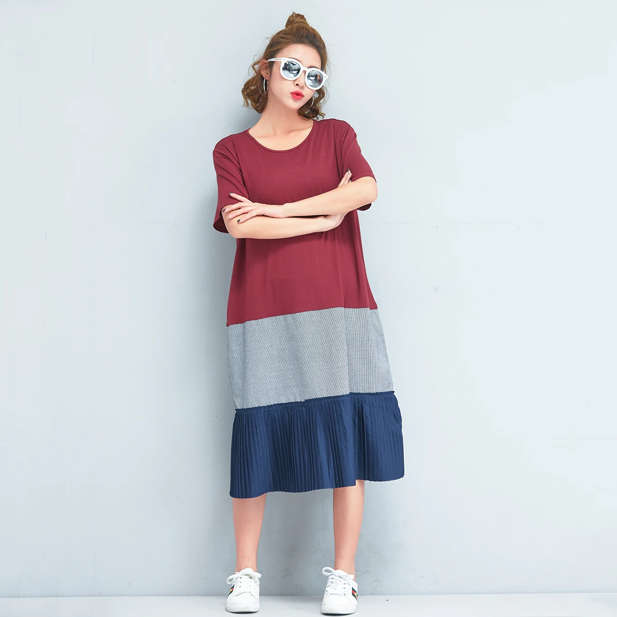 Большие размеры женская одежда 2018 Новое поступление Летняя Повседневное