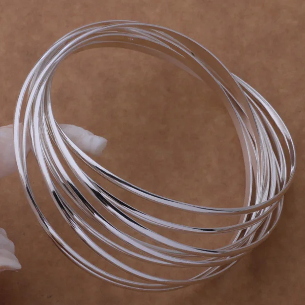 Нежный дизайн! Модный посеребренный браслет многослойный модный очаровательный