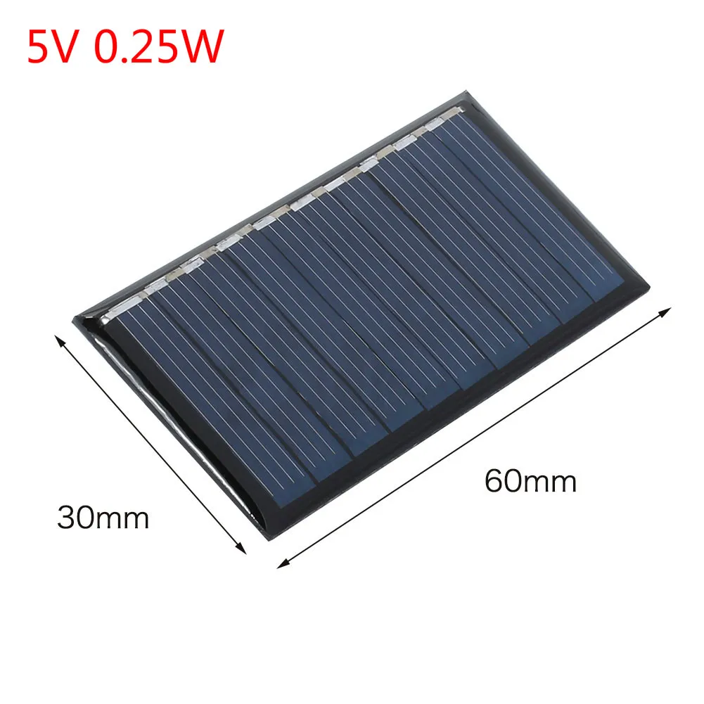 0.25W 5V 0,15 Вт/0,25 Вт/1 Вт 5 В мини солнечная панель зарядное устройство поликристаллический портативный DIY Аккумулятор Зарядное устройство модуль для телефонов на открытом воздухе - Цвет: 0.25W 5V