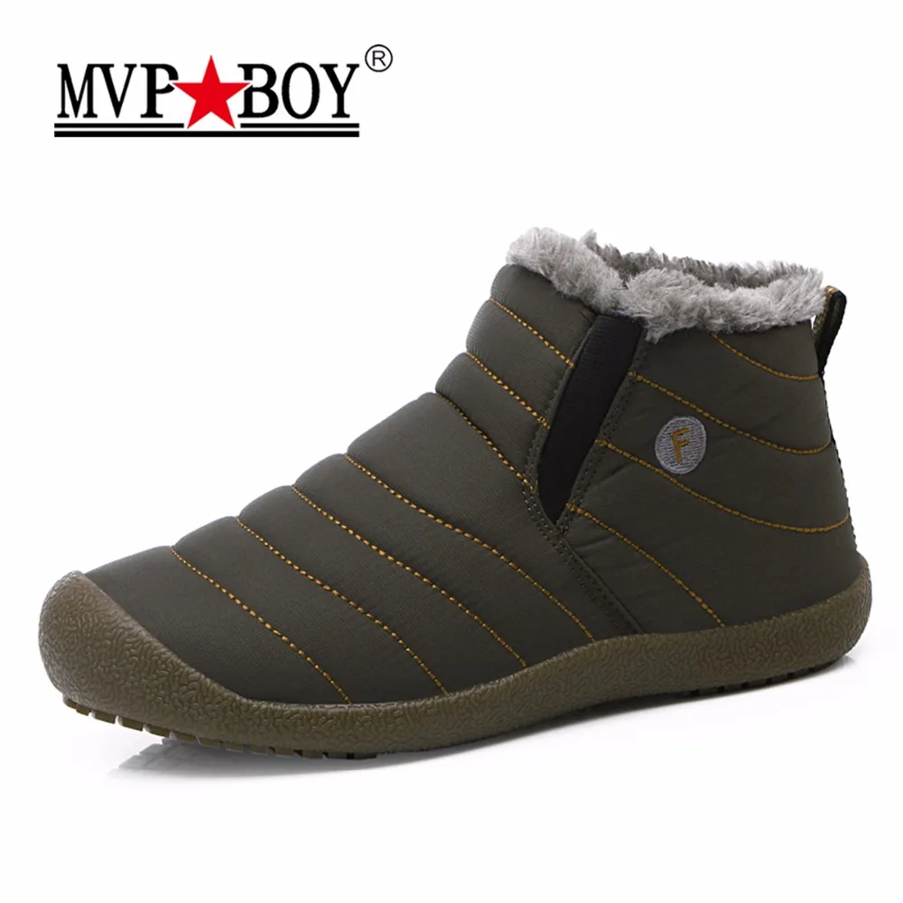 MVP BOY Big Size Winter Men Snow Shoes Man Boot Lightweight Ankle Boots Warm Waterproof Mens Rain 2017 New Furry | Обувь