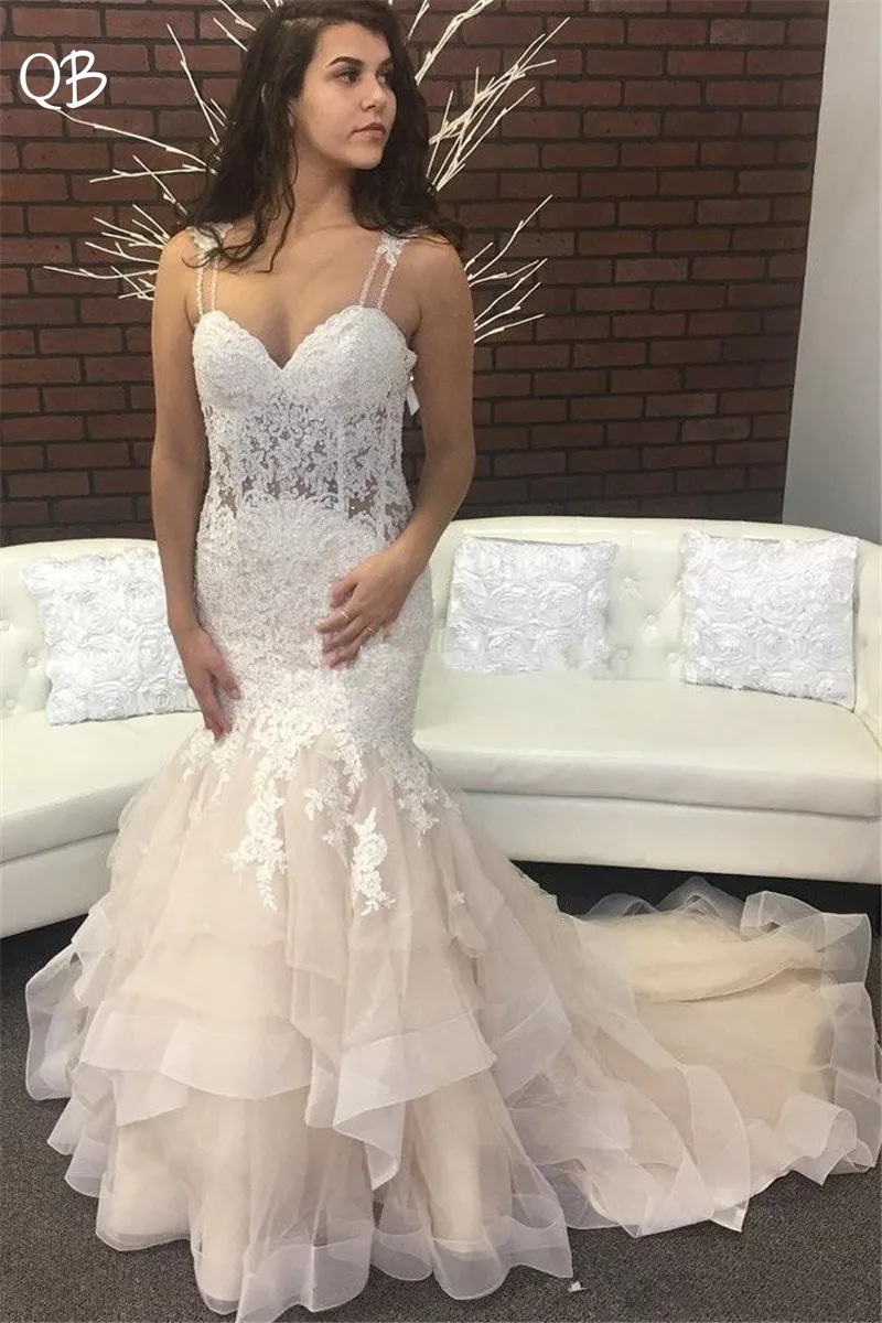 Custom Size Mermaid Sweetheart Open Back Lace Beading Wedding Dresses Long Formal Sexy Elegant Bridal Gowns DW20 | Свадьбы и
