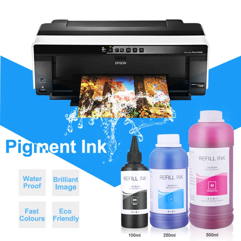 Флакон с пигментными чернилами 6x1000 мл для Epson Stylus 1390 1410 1500W P50 P60 T50 T60 R290 R295 RX615 RX690 RX700