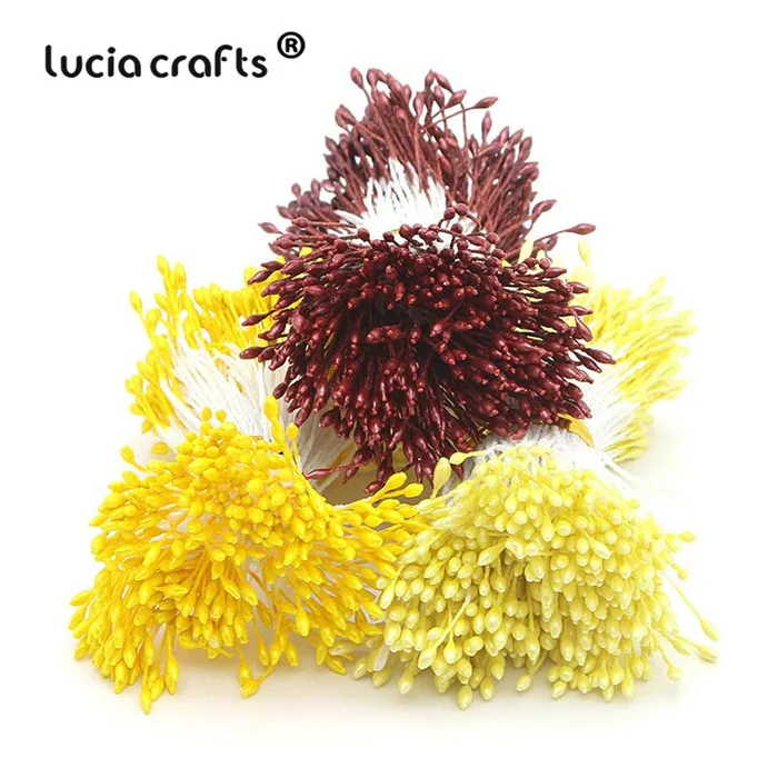 Mix Colors 3 Lucia crafts 576 шт 1 мм разноцветный цветок тычинки цветочные украшения торта Двойные головки DIY материалы ручной работы C1301 - Цвет: Mix Colors 3