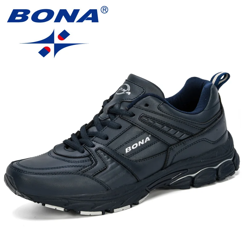 BONA/Новинка года; дизайнерская обувь; chaussure homme; уличная Мужская обувь для бега; кожаные кроссовки; Мужская Спортивная обувь; мужские кроссовки для бега и бега
