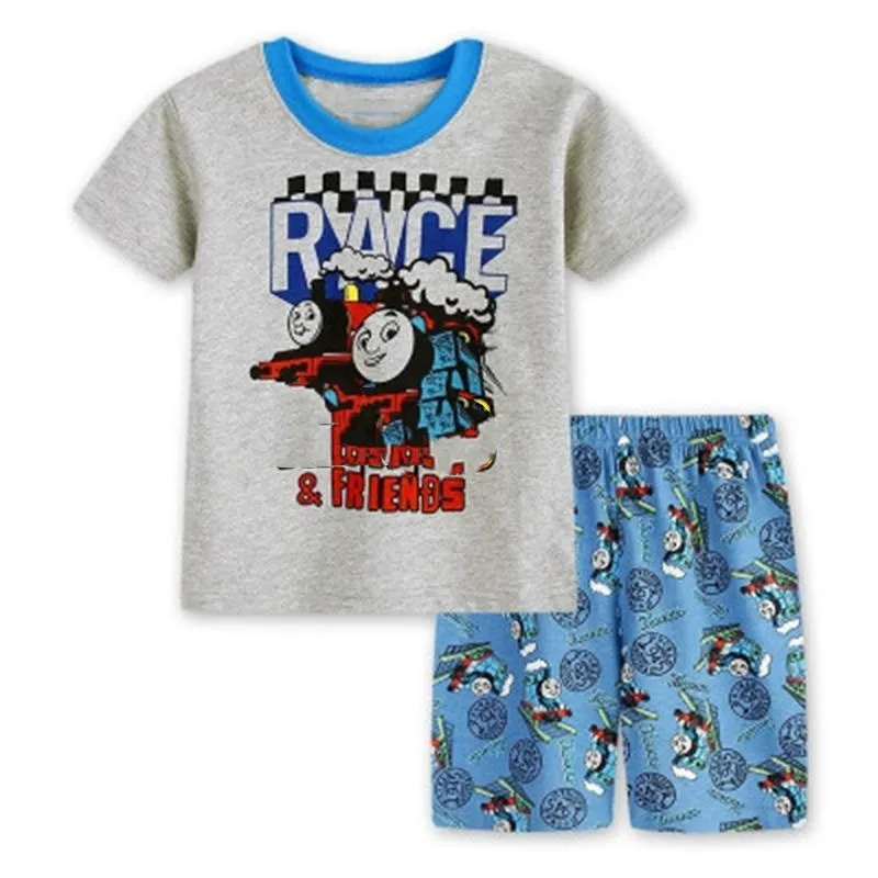 New Summer Kids Sleepwear Children Short Sleeve Tops+Shorts Bodysuit Baby Girls Boys Pajamas Homewear Nightclothes Clothing Sets | Детская