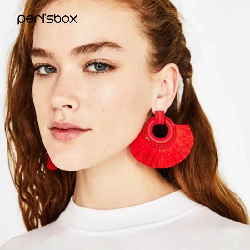 Peri'sBox богемные висячие серьги с множеством камней деревянная Серьга для женщин