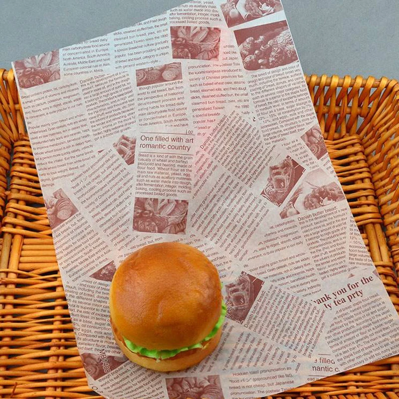100 шт. Восковая бумага для хлеба бургеров пищевых продуктов обертка корзина