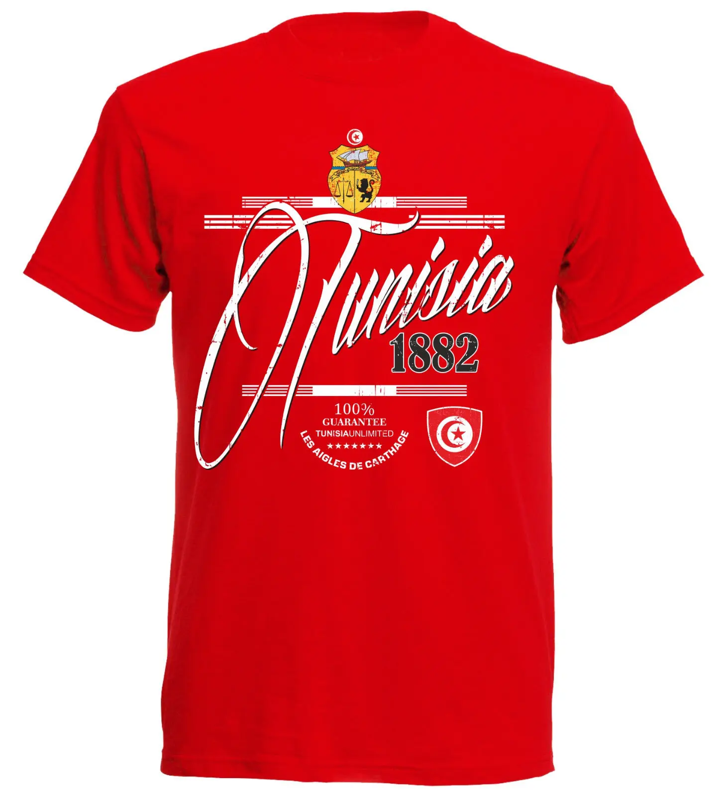 

T Shirt Cotton Men Short Sleeve Hot Summer Sale T-Shirt Tunesien Footballer Fashion Classic