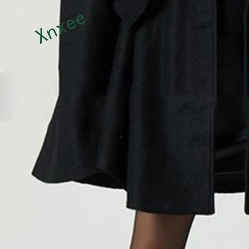 

Xnxee Gothic Women Wool Cape Coats Button Loose Casual Outerwear High Street Stylish Autumn Winter Warm Overcoat