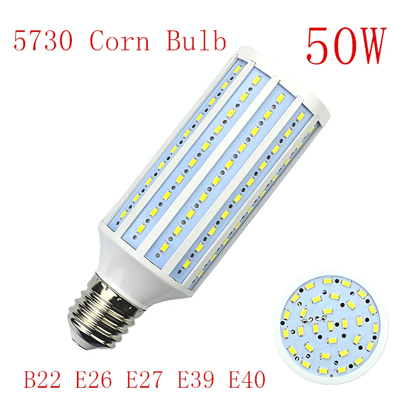 

E40 E27 LED Corn bulb Lamp 50W 165LED Bombillas 5730 SMD for Outdoor street lighting Home Jelwery showcase shop 90-265V 1pcs/lot