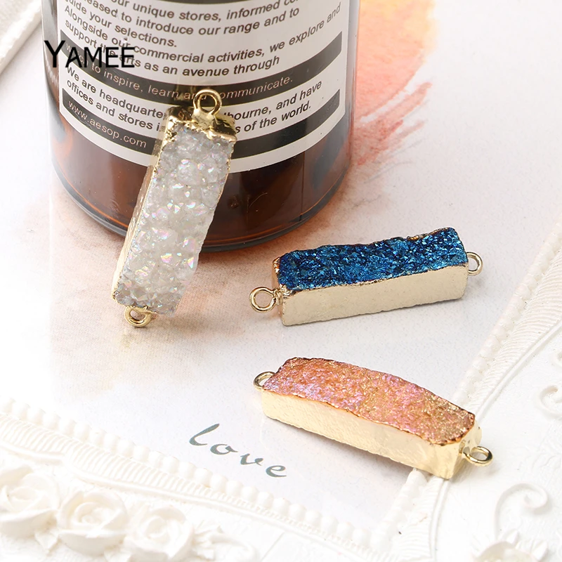 3 шт./лот подвеска Drusy из натурального драгоценного камня синего цвета AB кристалл