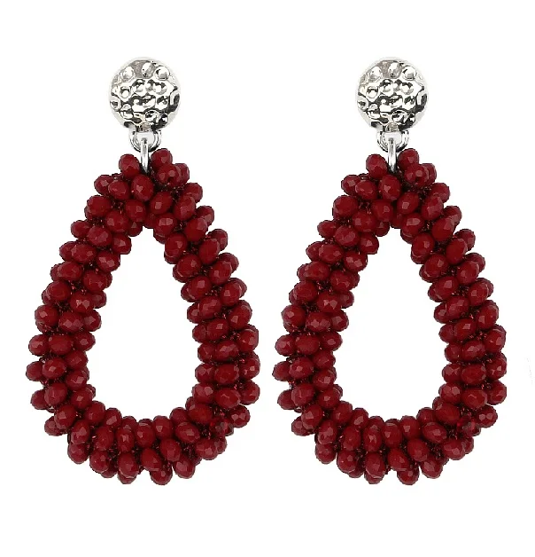 Old Red Oorbellen серьги для aretes largos Барокко Большие длинные серьги для женщин pendantes рождественские висячие серьги с кристаллами - Окраска металла: Old Red