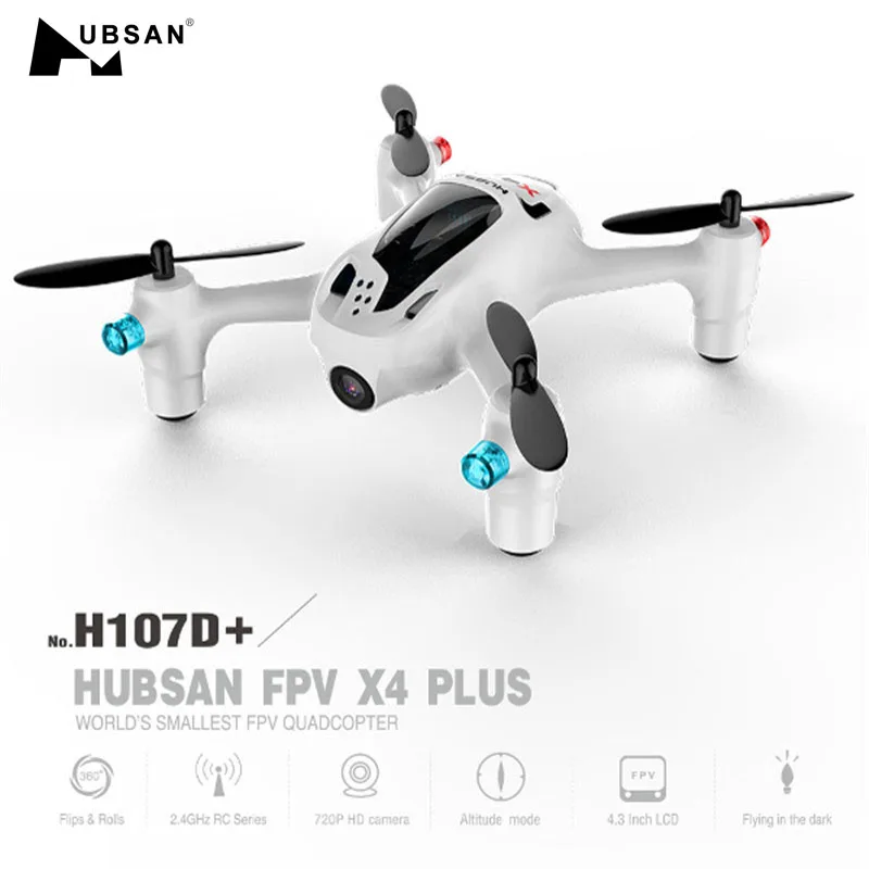 Original Hubsan FPV X4 Plus H107D+ With 720P Wide Angle HD Camera Altitude Hold Mode RC Drone Quadcopter RTF White | Игрушки и хобби