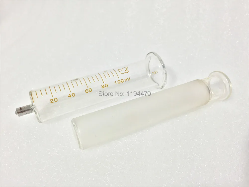 2pcs/Lot 100ml 100cc Glass Syringe Luer Lock Head Reusable Injector Lab Glassware | Инструменты