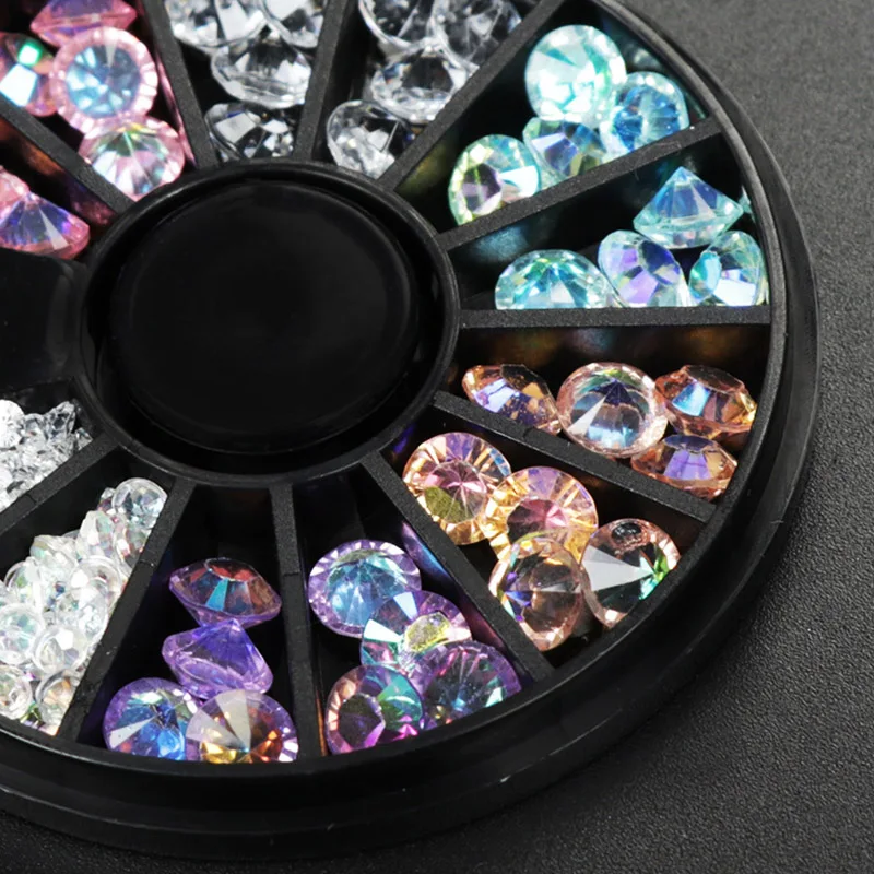1 чехол смешанные цвета прозрачные стразы из смолы для ногтей кристалл дизайна