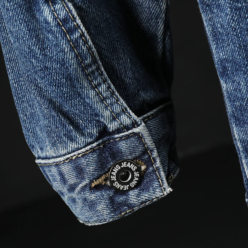 

2019 New Mens Denim Jacket Cotton Fashion Loose Semicircular Side Pocket Blue Casual Cowboy Coats Outerwear Brand Male Clothes