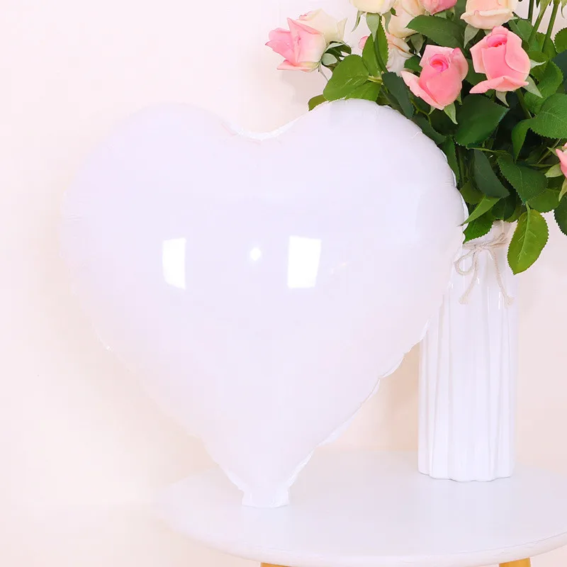 Candy white 5 шт. сердце любовь алюминиевые надувные воздушные шары Декор на свадьбу День рождения баллон годовщина свадьбы Любовь события Вечерние - Цвет: Candy white