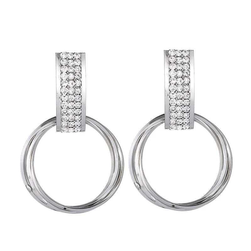 Zinc Alloy Round HOOP Earrings Simple Europe trendy style 2Color new arrival | Украшения и аксессуары