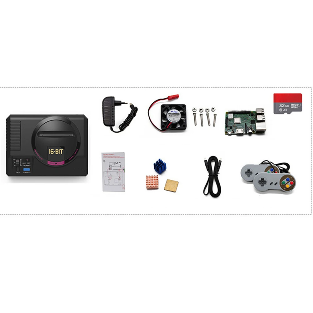 Чехол MEGAPi для Raspberry Pi 3B+ игровой контроллер USB с картой памяти 32 Гб, Встроенный 1000 Ретро HD игры для Recalbox/Retropie/Lakka