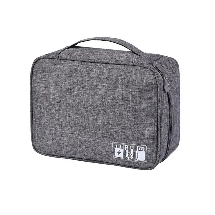 Grey Asunflower дорожный usb-кабель Organizer аксессуары для электроники дорожный кабель зарядное устройство сумка для хранения Портативный цифровой usb-гаджет - Цвет: Grey