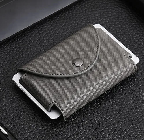 Gray card wallet B Цветной Женский Мужской кредитный держатель для карт s в клетку из искусственной кожи ID Bank RFID держатель для карт наличные Кошельки Мини кошелек чехол для карт - Цвет: Gray card wallet B