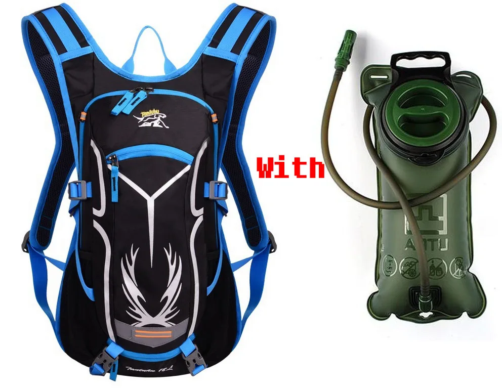 Blue with GreenTPU 18L светильник, водонепроницаемый велосипедный гидратационный Рюкзак Ripstop, велосипедная мотоциклетная задняя Сумка(дополнительно 2L TPU водный Пузырь - Цвет: Blue with GreenTPU