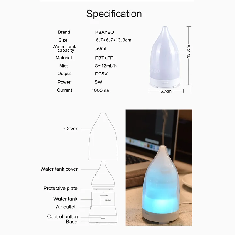 Эфирное масло увлажнитель воздуха диффузор аромат холодный туман с безводным