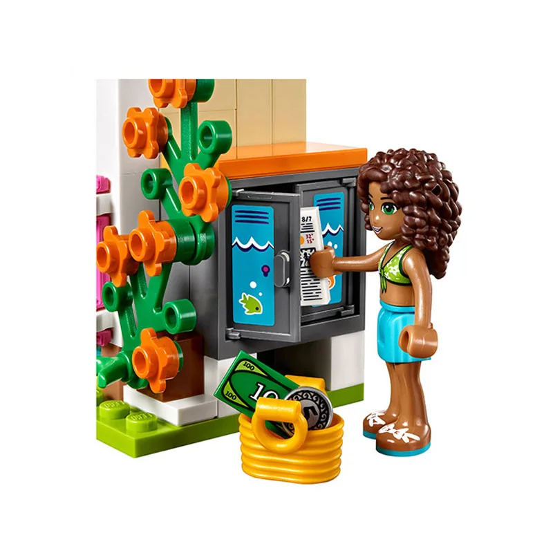 Совместимость Legoe giftse 10611 593 шт. + друзья девушки Heartlake бассейн строительные блоки