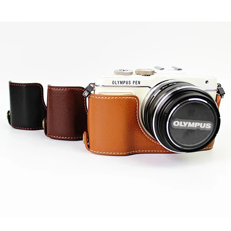 Роскошная натуральная кожа Камера сумка для цифровой камеры Olympus Pen Lite E PL7 PL8 PL9