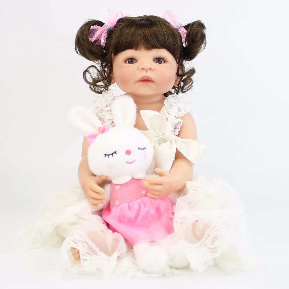 

57cm Full Silicone Reborn Baby Doll Toys Like Real Vinyl Newborn Princess Toddler Babies Bebe Alive Girls Bonecas Birthday Gift