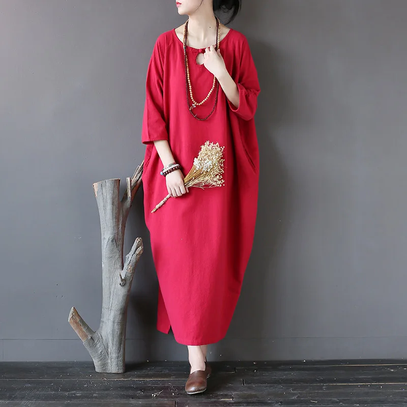 2018 Для женщин летнее платье ретро плюс Размеры свободные ручной работы плиты