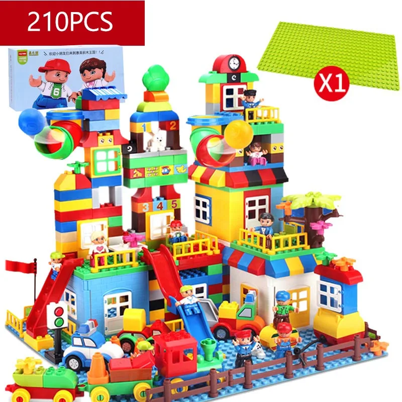 210 шт. DIY большой размеры городской дом строительные блоки замок Развивающие