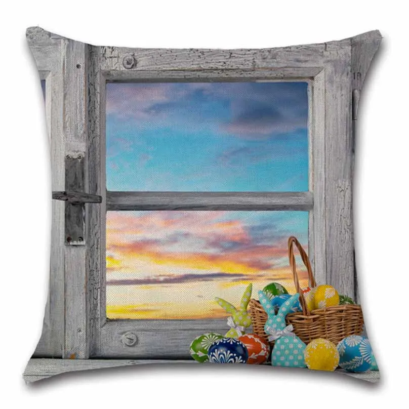 Окно страны вид цветок бежевый хлопок наволочка декоративный стул сиденье