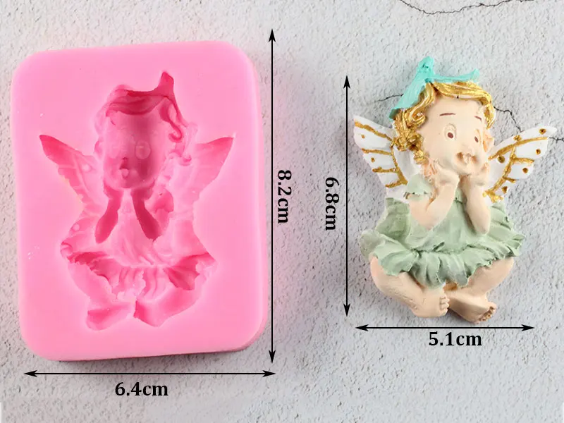 3D Ангел детские силиконовые формы для помадки на торт фея детские DIY украшения торта инструменты Мыло Смола глина конфеты Fimo глина шоколадные формы