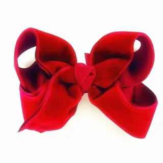 

80pcs Christmas Red Velvet Bow Hair Clip (7cm), Peach Ribbons