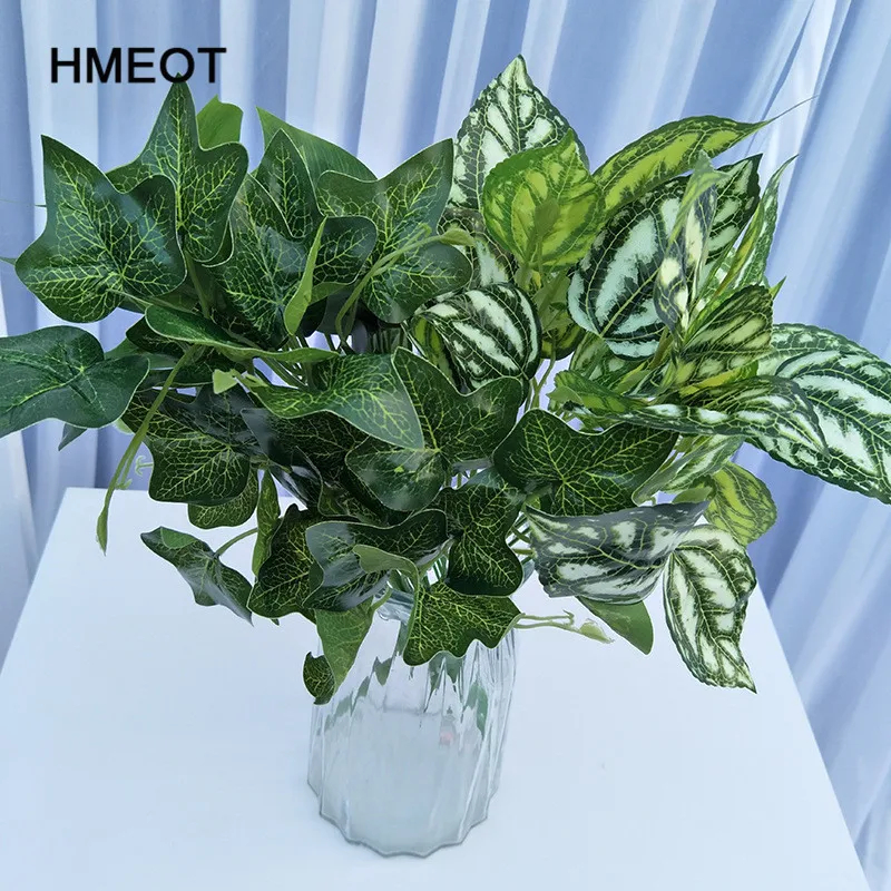 HMEOT 1 шт. зеленый редис/белое пятно/холодная вода/Сладкий Картофель/клееный шелк искусственные растения, садовые украшения для дома зеленое растение