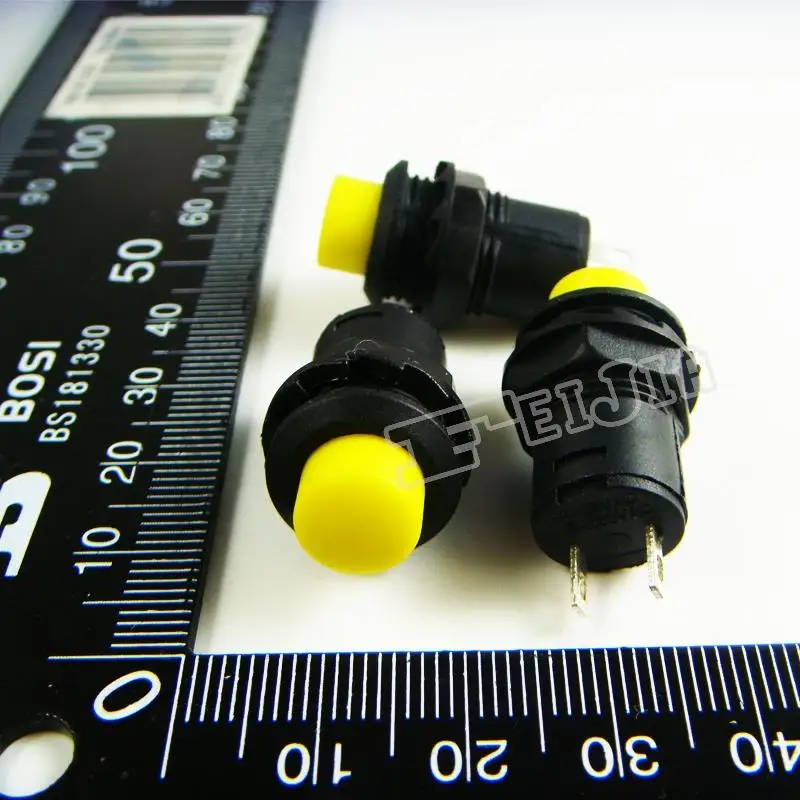 DS-425B Button color Yellow 1A/250VAC ON-OFF 2Pin, не блокирующийся кнопочный переключатель (переключатель автосброса) 20шт./лот