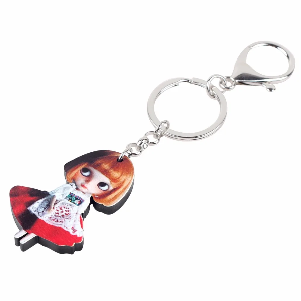 Bonsny акриловая милая кукла с золотой шерстью модные брелоки для женщин и девушек