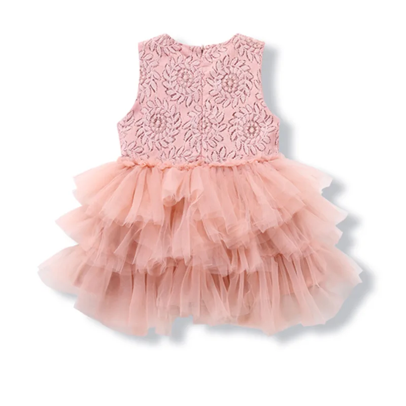 Летнее платье для девочек коллекция 2019 года Брендовые вечерние многослойные