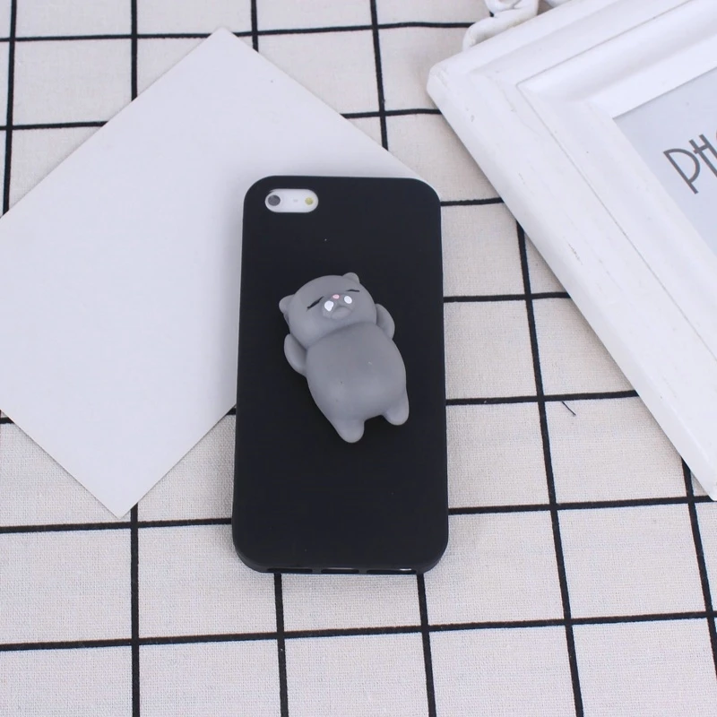 Мягкий чехол с 3D изображением милого медведя кота для iphone 7 plus мягкий силиконовый