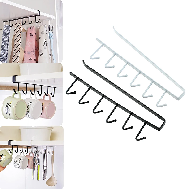 6 крюк под полкой кружки чашки хранения Кухня стеллаж для Mutifunctional