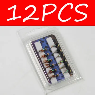 Beadheads Nymph медь Джон муха латунная головка Nymph камень муха приманка отправка коробки - Цвет: 12PCS