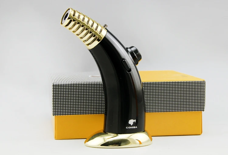 COHIBA пистолет металлический 1 фонарь Jet Flame газ бутан зажигалка для сигарет Защита