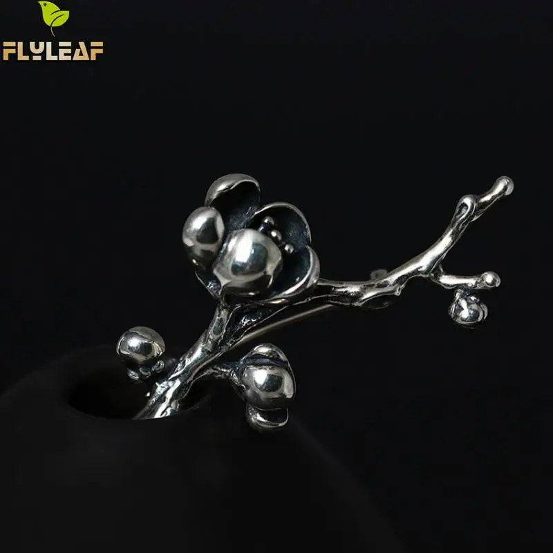 Женская Брошь в виде магнолии Flyleaf Винтажная брошь из стерлингового серебра 100%