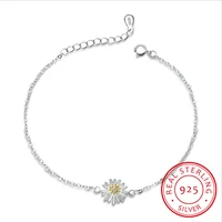 new handmade chrysanthemum flower shape 100 925 sterling silver bracelet s925 fine jewelry for women lmhy004