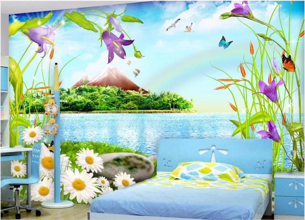 Настенные 3d обои сделай сам для фотографирования комнат пейзаж Радужный остров