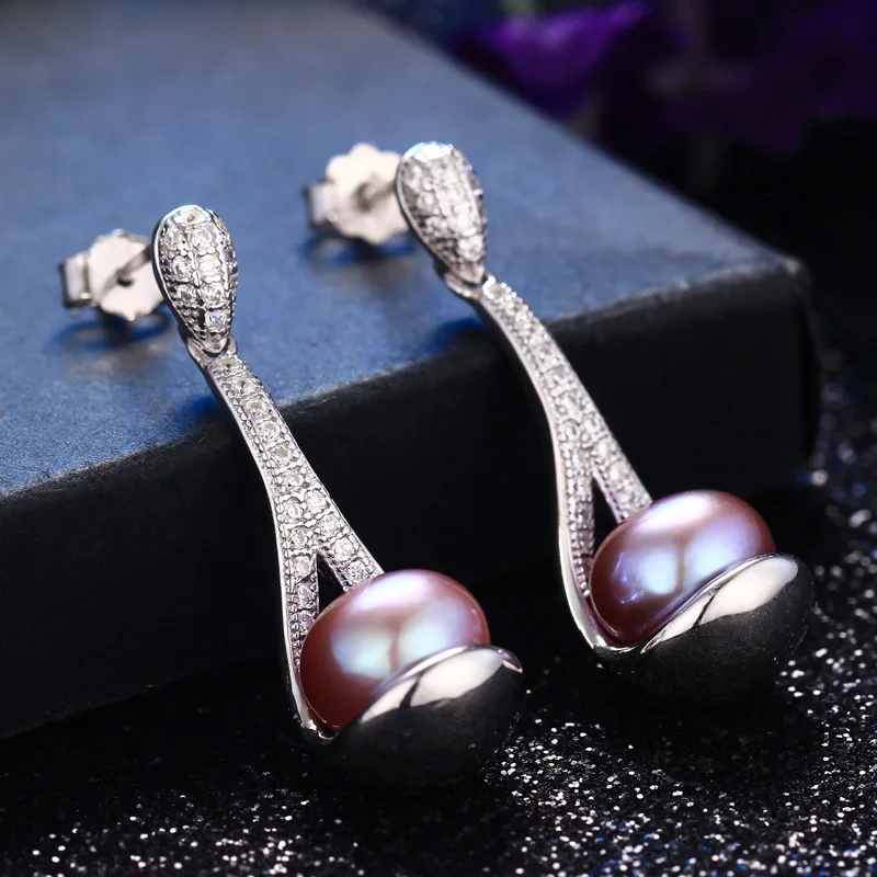 Dainashi Новинка список рекомендуем серебро жемчужина ложка падение Серьги Fine Jewelry с