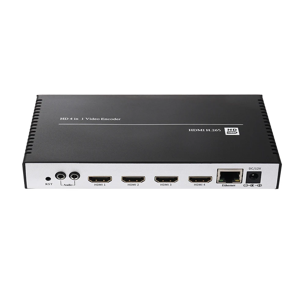 4K 4 канальный HDMI IP кодировщик потокового видео H.265 RTMP с поддержкой HLS HTTP RTSP UDP RTP
